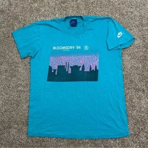 VTG '84 Nike Bloomsday Run Finisher T-Shirt Teal Sz S 50/50 PolyCotton USA‎ Made